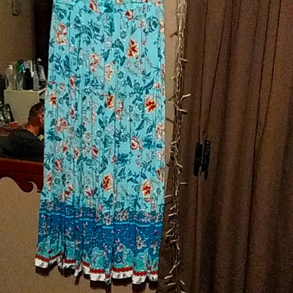 A long multi colored skirt